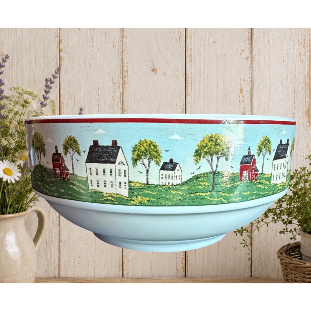 Vintage 1998 Sakura Warren Kimble Brandon House Country Life Serving Bowl